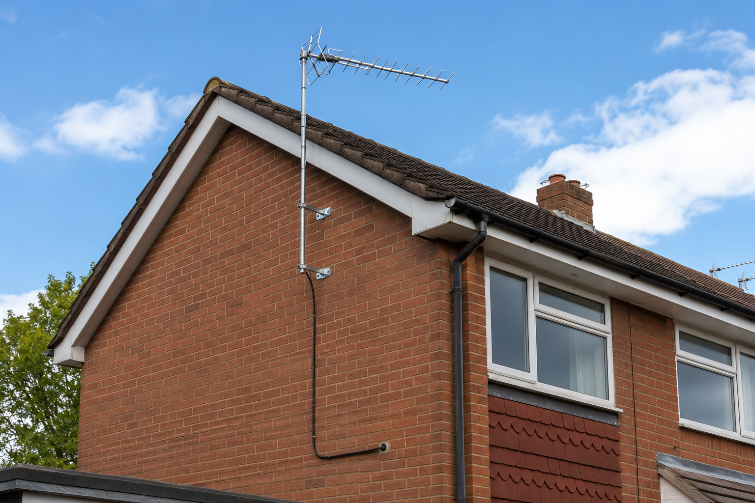 TV aerial installation mounted on a Coventry home