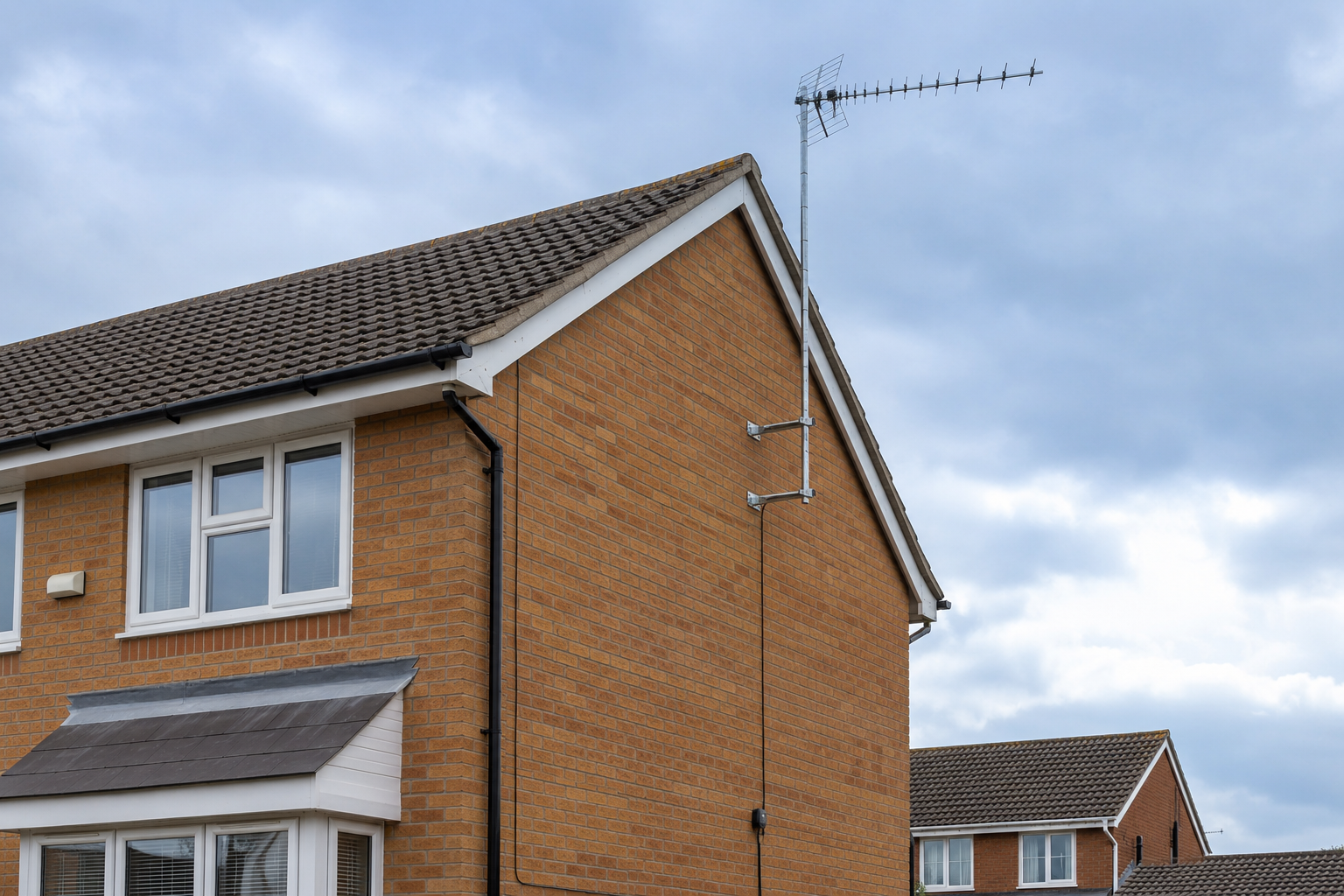 Roofline TV aerial installation on a Coventry property